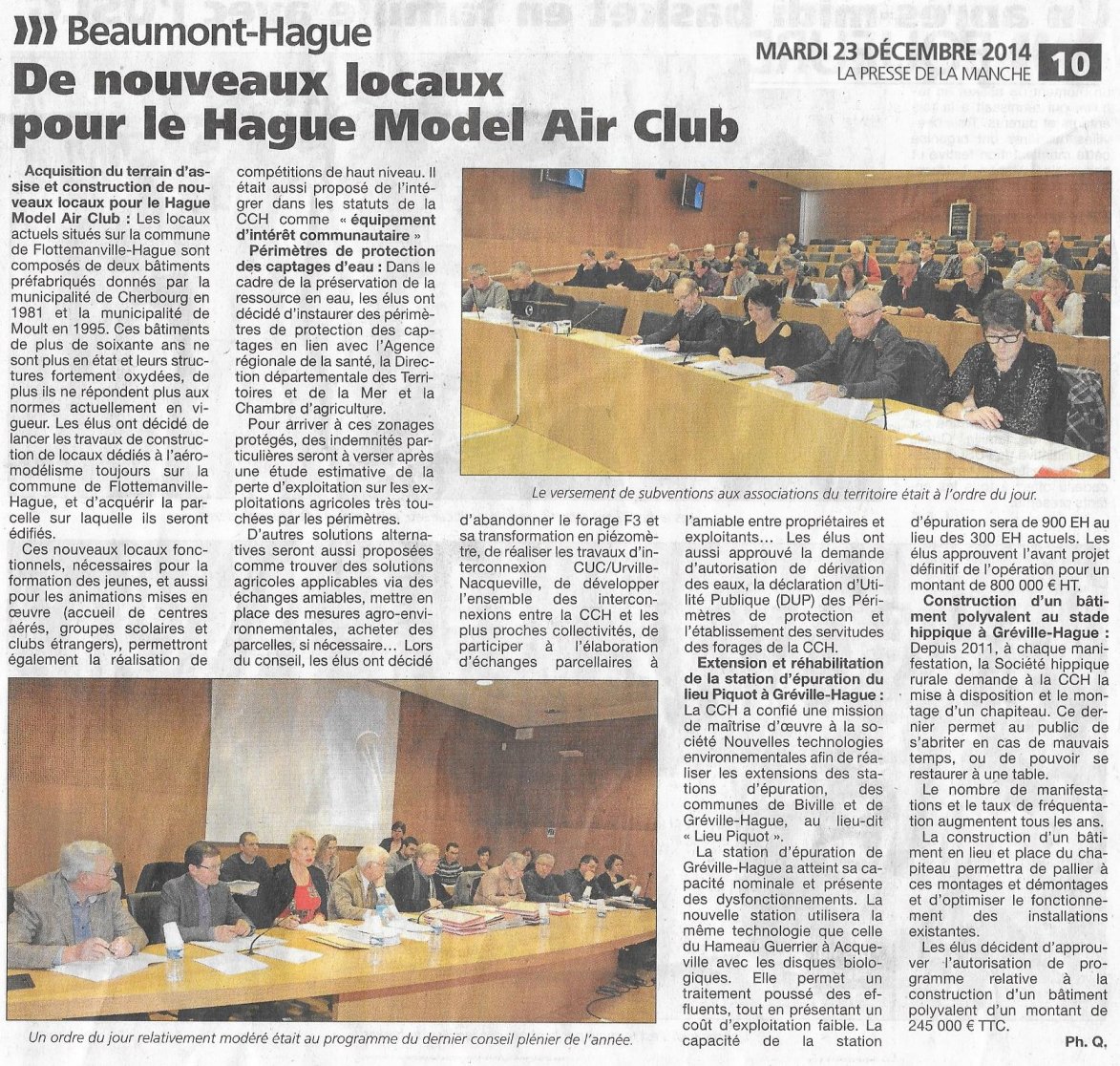 Presse de la Manche 23/12/2014 – De nouveaux locaux pour le HMAC